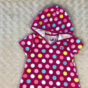 OP Hooded Swim Cover Up Pink Polka Dots 24 Months